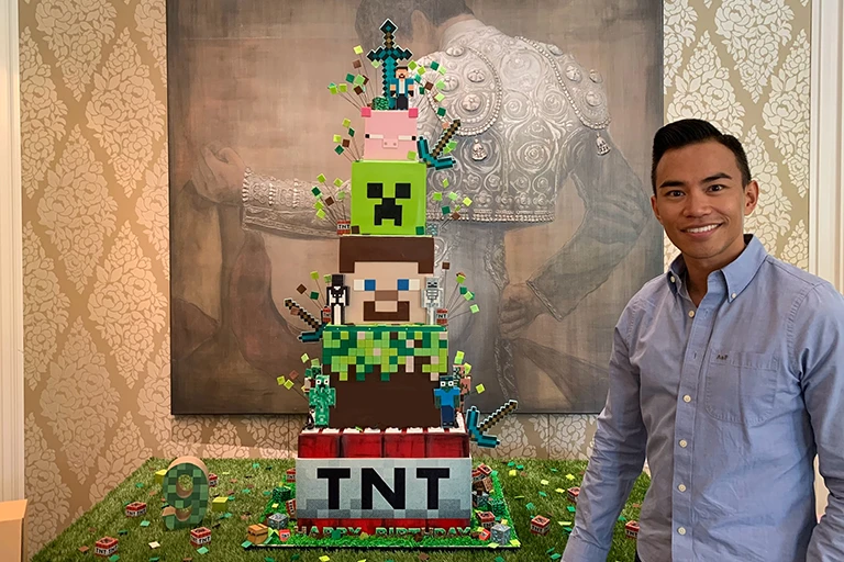 minecraft themed birthday cake